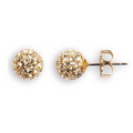 Small Pave Ball Stud Earrings - Gold